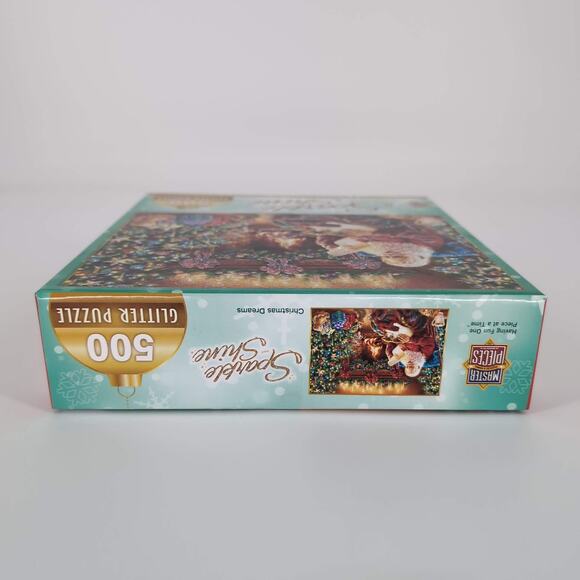 Master Pieces 500 Piece "Christmas Dreams" Glitter Jigsaw Puzzle & Poster - GUC - Picture 7 of 12
